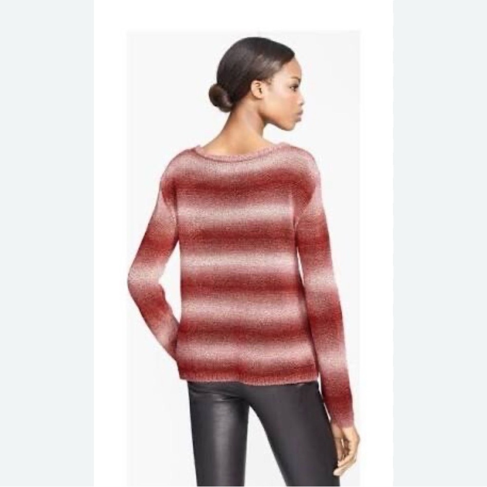 ALICE & OLIVIA M Ethan ombre red stripe cable knit long sleeve preppy tunic boho - Picture 2 of 12